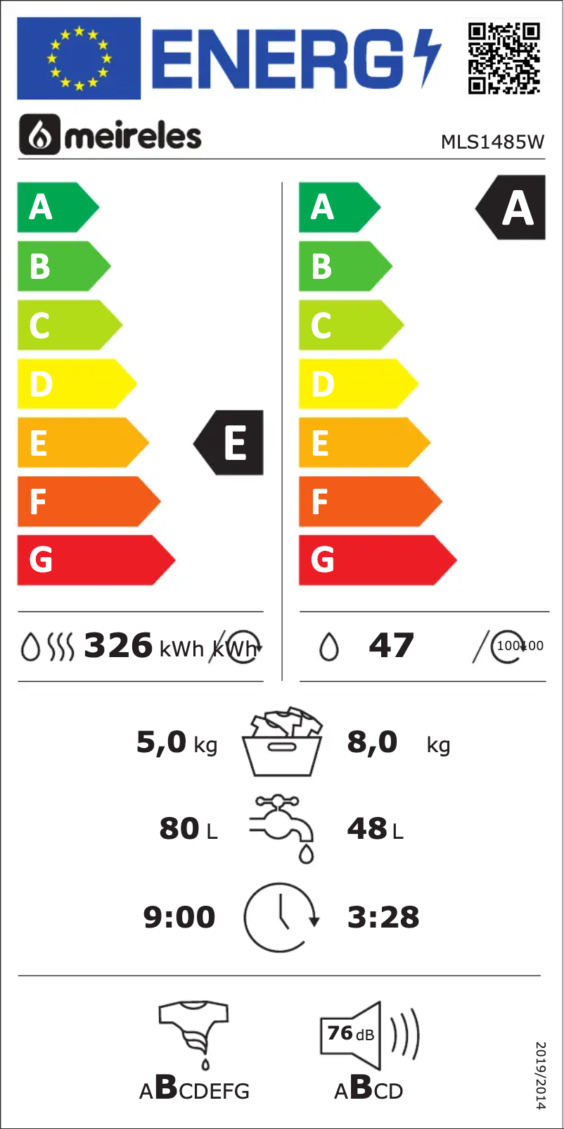 Page 1 de la notice Manuel utilisateur Meireles MLS1485W