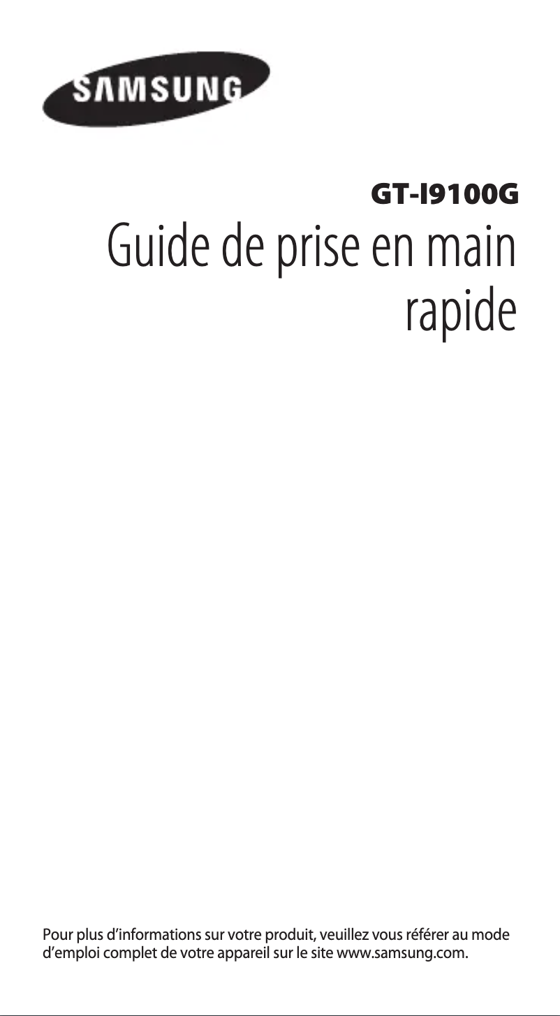 Image de la première page du manuel de l'appareil Galaxy SII i9100