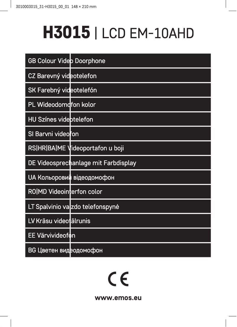 Image de la première page du manuel de l'appareil H3015