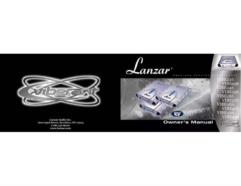 Page n°1 - Manuel utilisateur Lanzar VIBE 436