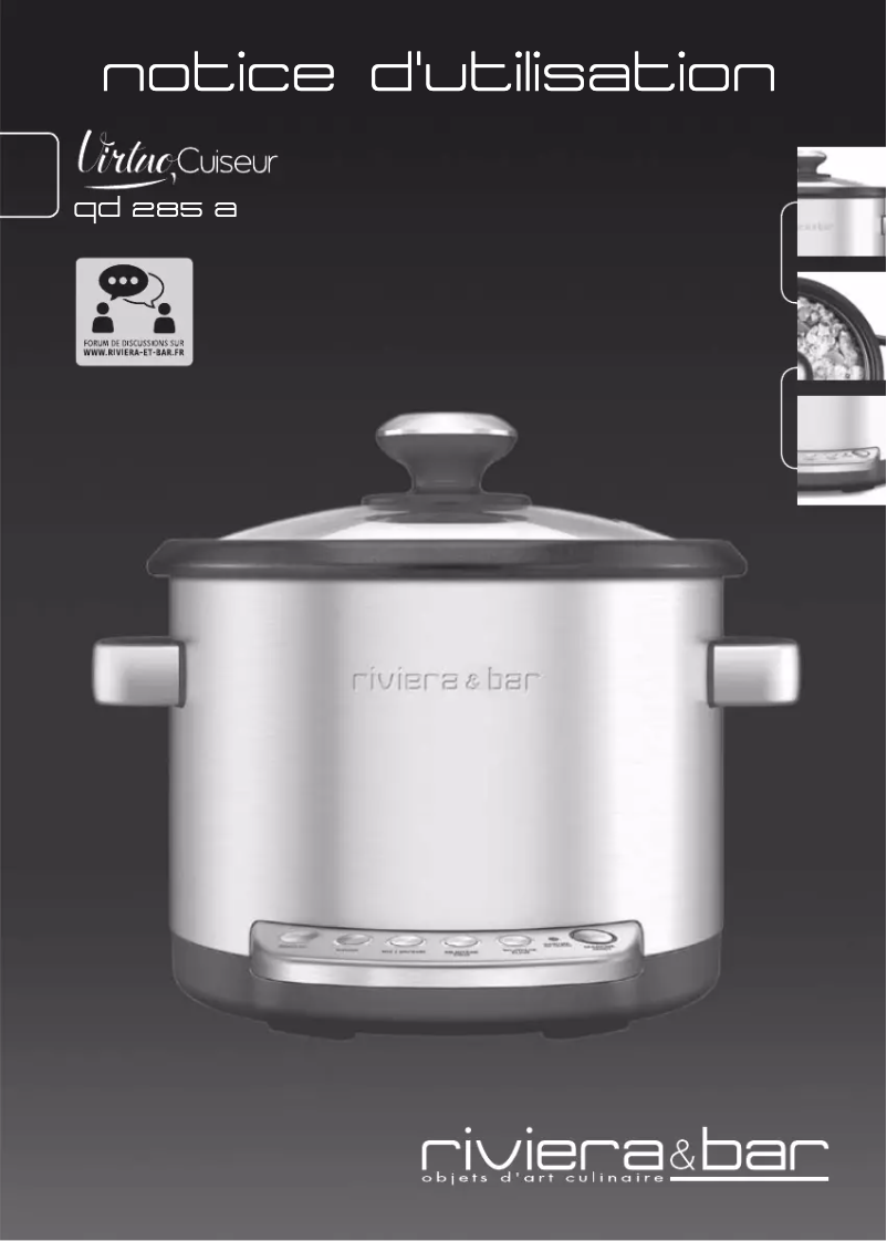 Page 1 de la notice Manuel utilisateur Riviera & Bar QD285A