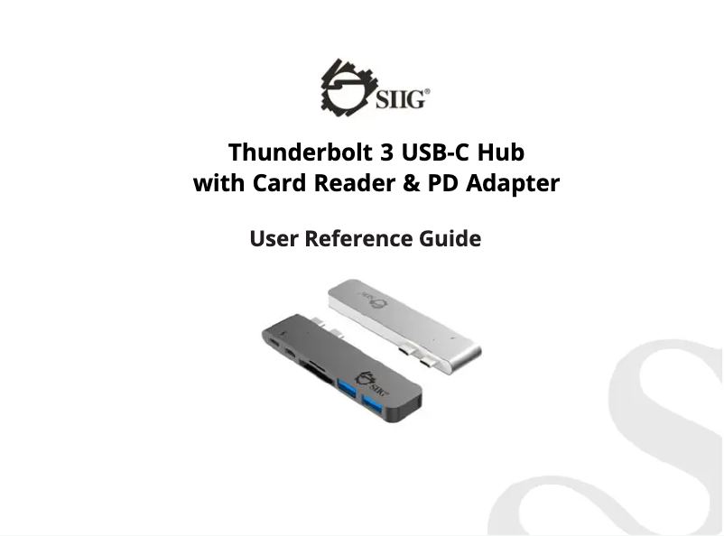 Page 1 de la notice Manuel utilisateur Siig JU-TB0312-S1