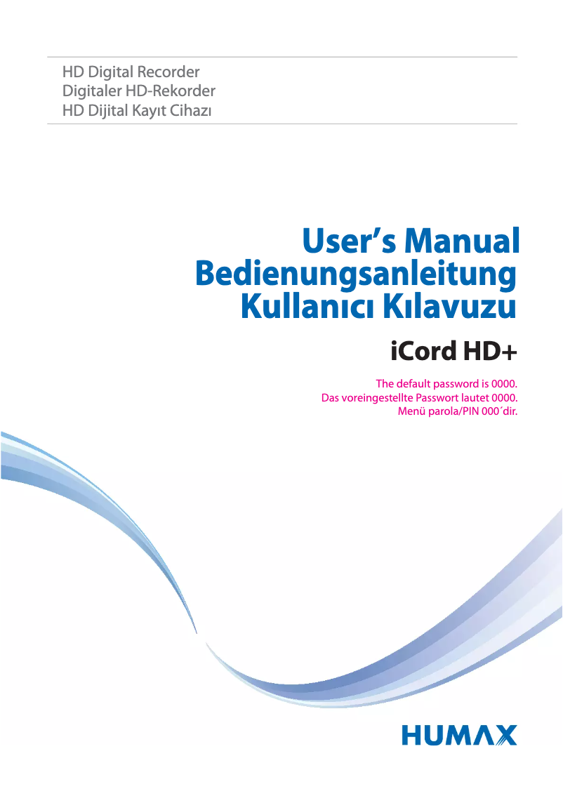 Page n°1 - Manuel utilisateur Humax iCord HD+