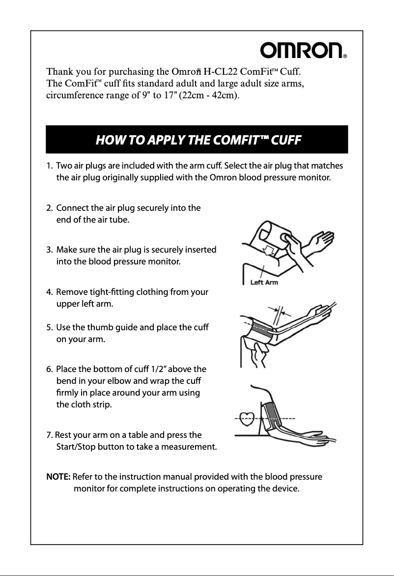 Page n°1 - Manuel utilisateur Omron H-CL22