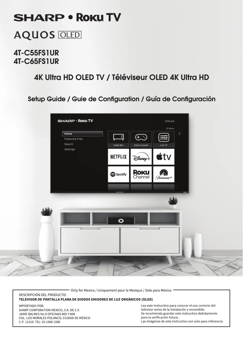 Page 1 de la notice Manuel utilisateur Sharp 4T-C65FS1UR