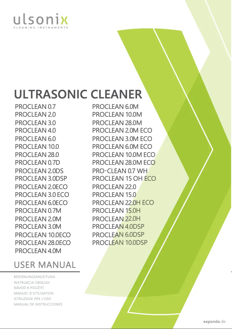 Page n°1 - Manuel utilisateur Ulsonix PROCLEAN 15.0H