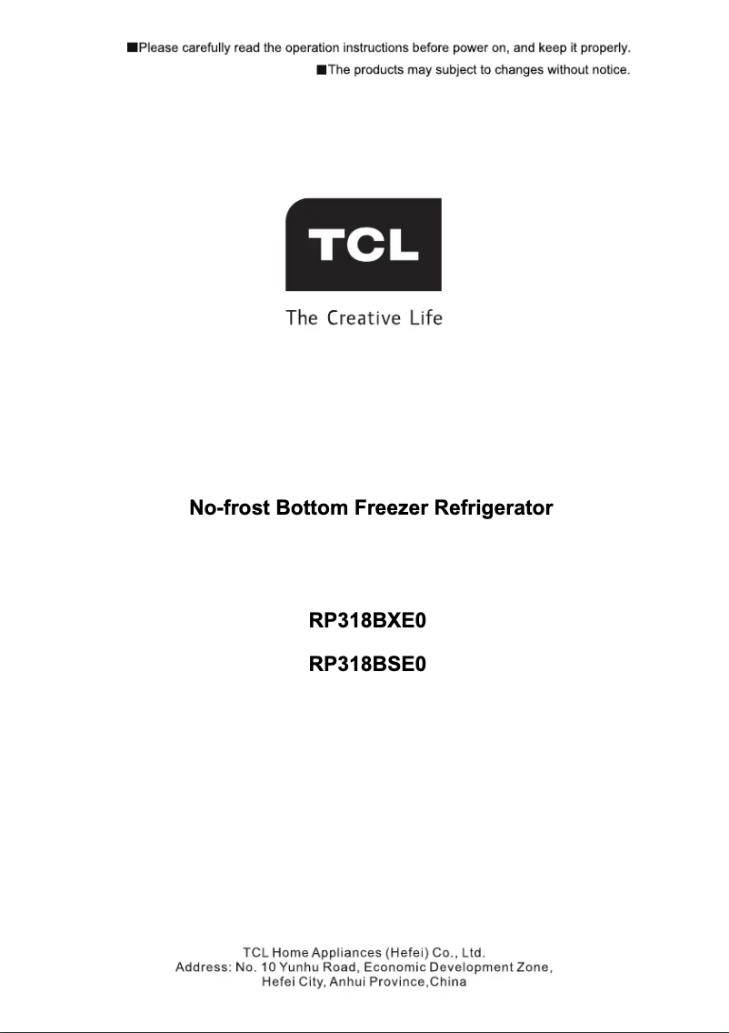 Page 1 de la notice Manuel utilisateur TCL RP503SSF0