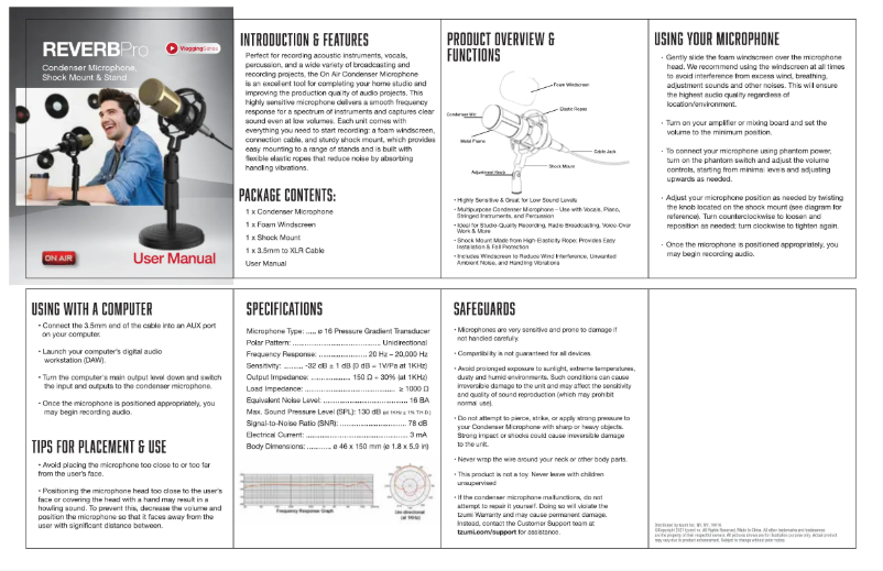 Image de la première page du manuel de l'appareil Reverb Pro