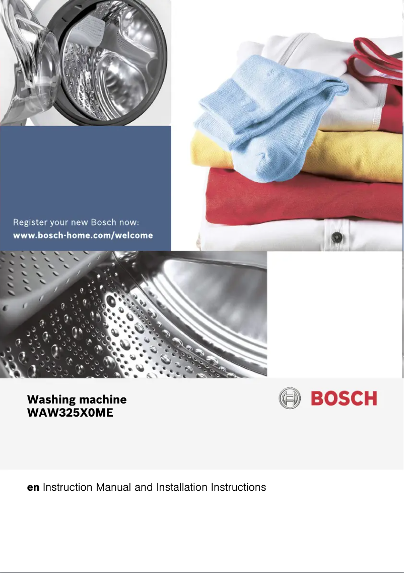 Page n°1 - Manuel utilisateur Bosch WAW3256XGC
