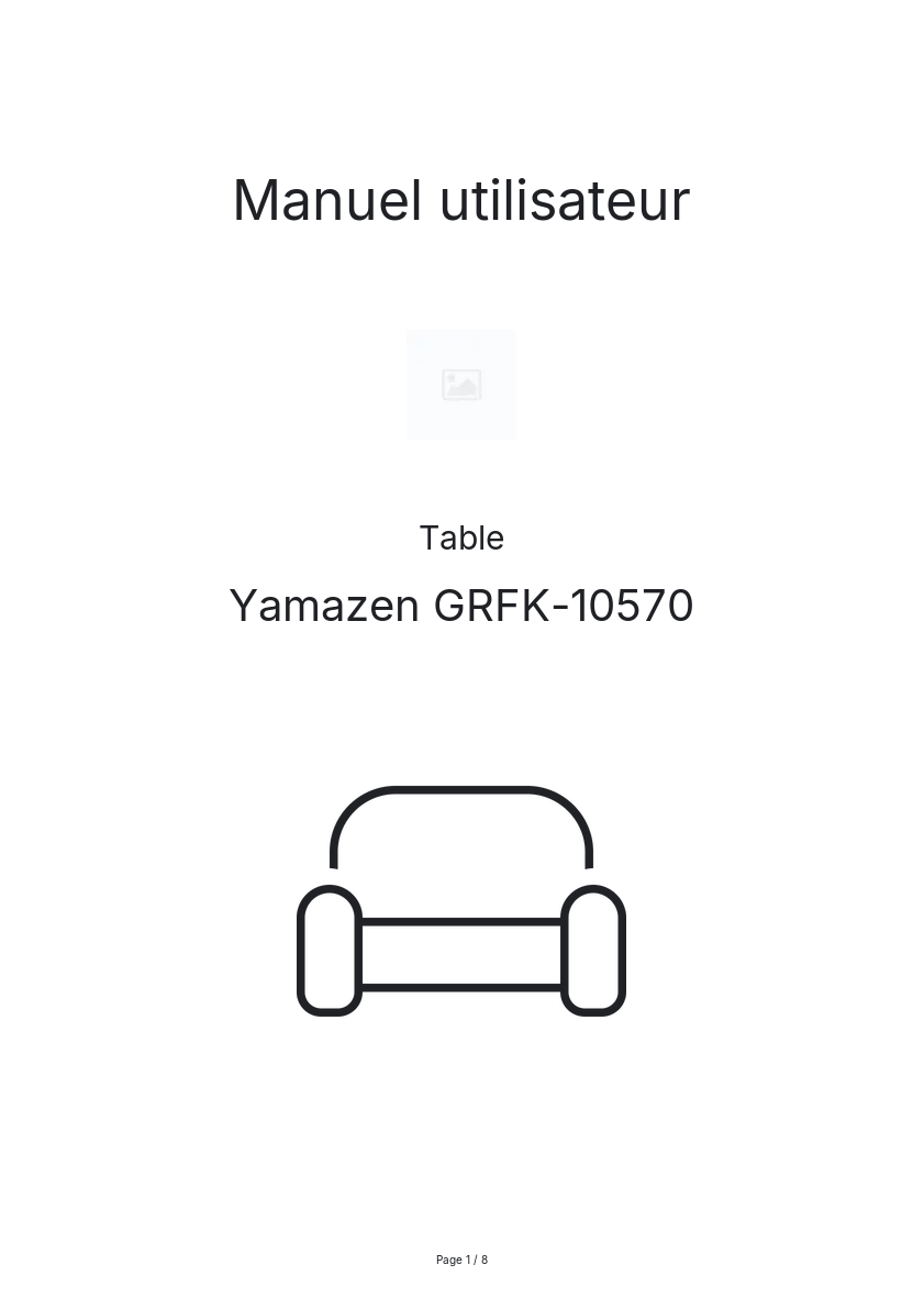 Page n°1 - Manuel utilisateur Yamazen GRFK-10570