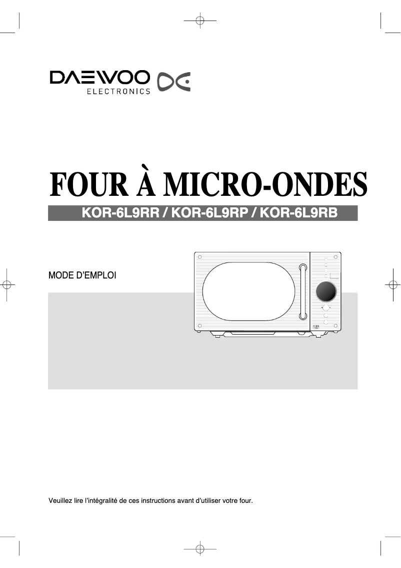 Página 1 del manual Manual de usuario Daewoo KOR-6L9RR