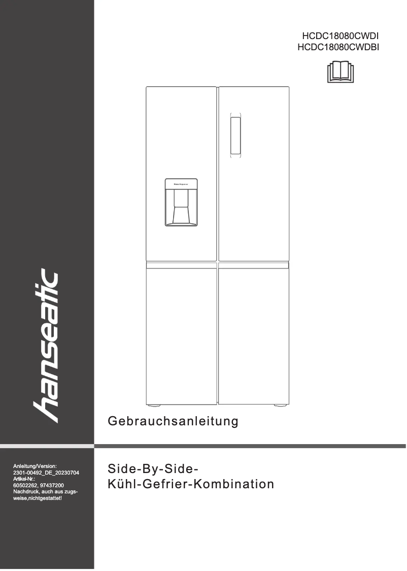 Page 1 de la notice Manuel utilisateur Hanseatic HCDC18080CWDBI