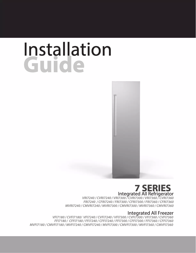 Page 1 de la notice Guide d'installation Viking VRI7300WRAR