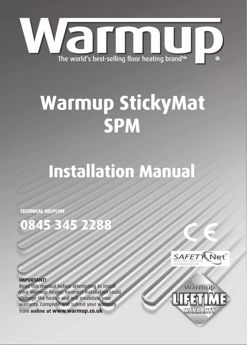 Page 1 of the manual User Manual Warmup SPM-3