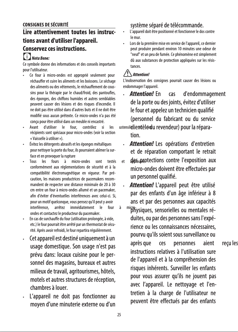 Page 1 de la notice Manuel utilisateur DeLonghi MW20G