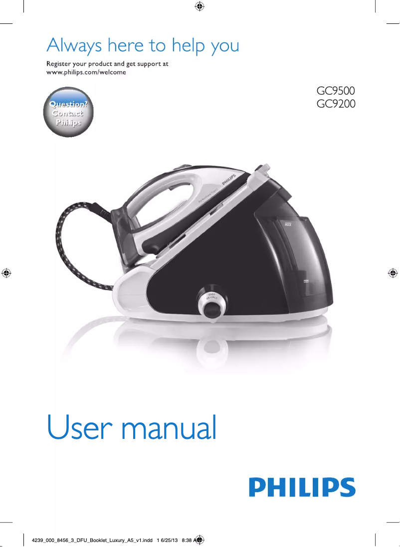 Page 1 de la notice Manuel utilisateur Philips PerfectCare GC9223