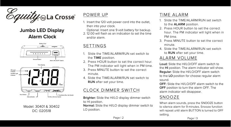 Page n°1 - Manuel utilisateur La Crosse Technology 30401