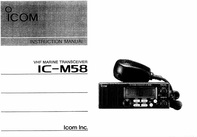 Page n°1 - Manuel utilisateur ICOM IC-M58