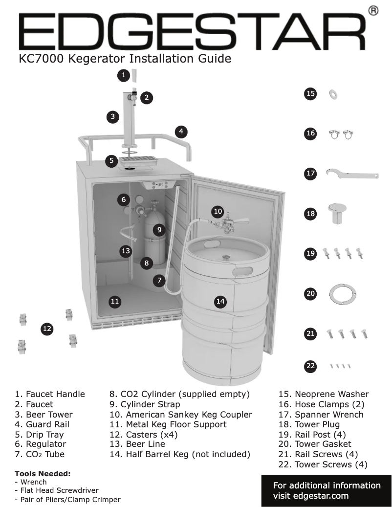 Page 1 de la notice Guide d'installation EdgeStar KC1500BSSOD