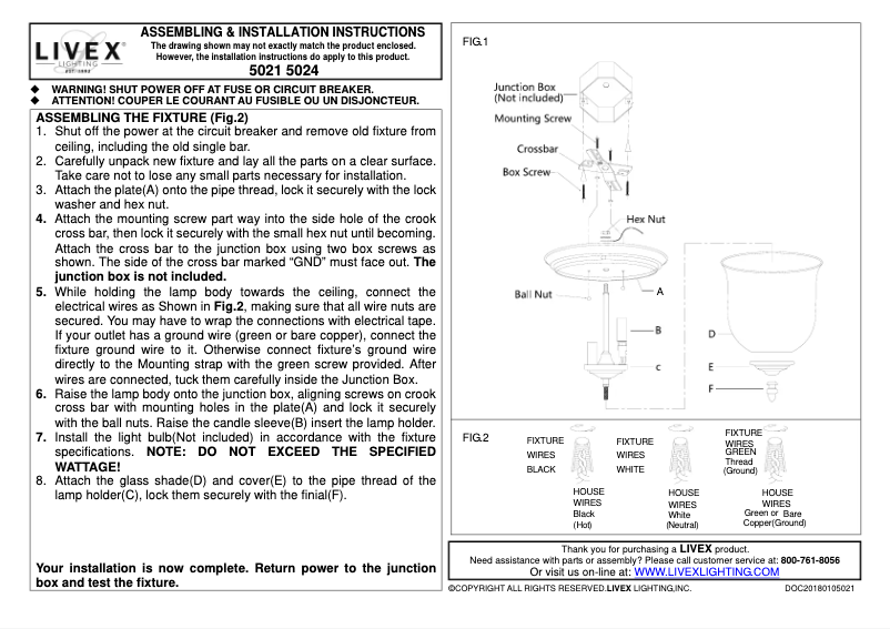 Image de la première page du manuel de l'appareil Legacy 5021-01