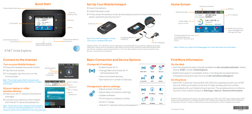 Page n°1 - Guide de démarrage rapide Netgear AirCard 815S