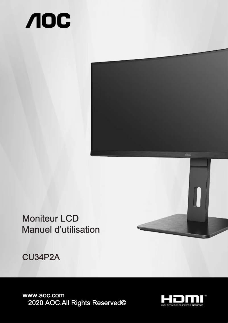 Page n°1 - Manuel utilisateur AOC CU34P2A