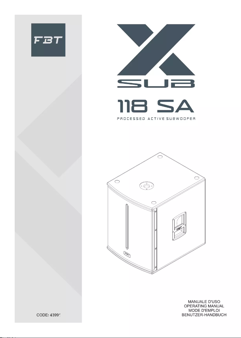 Image de la première page du manuel de l'appareil X-SUB 118SA