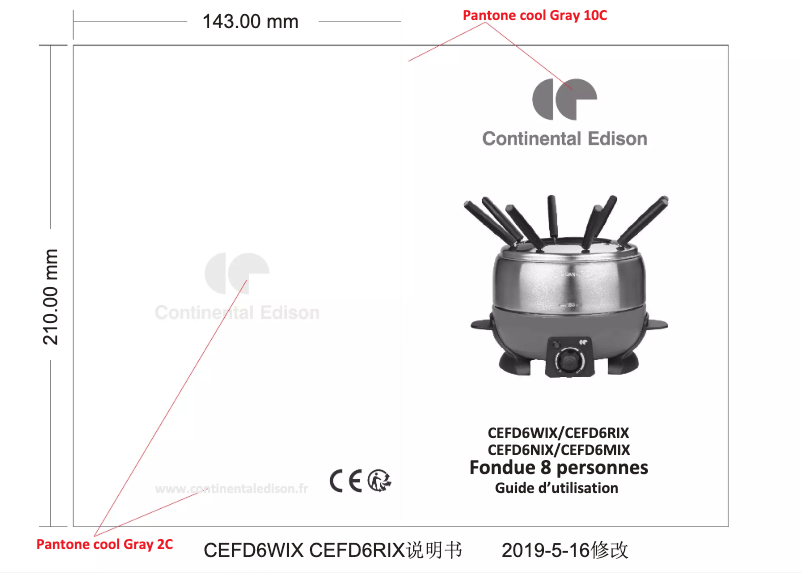 Page n°1 - Manuel utilisateur Continental Edison CEFD6NIX