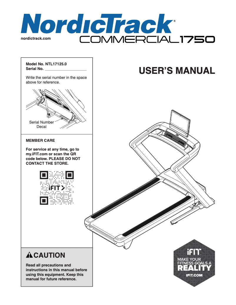 Página 1 del manual Manual de usuario NordicTrack Commercial 1750