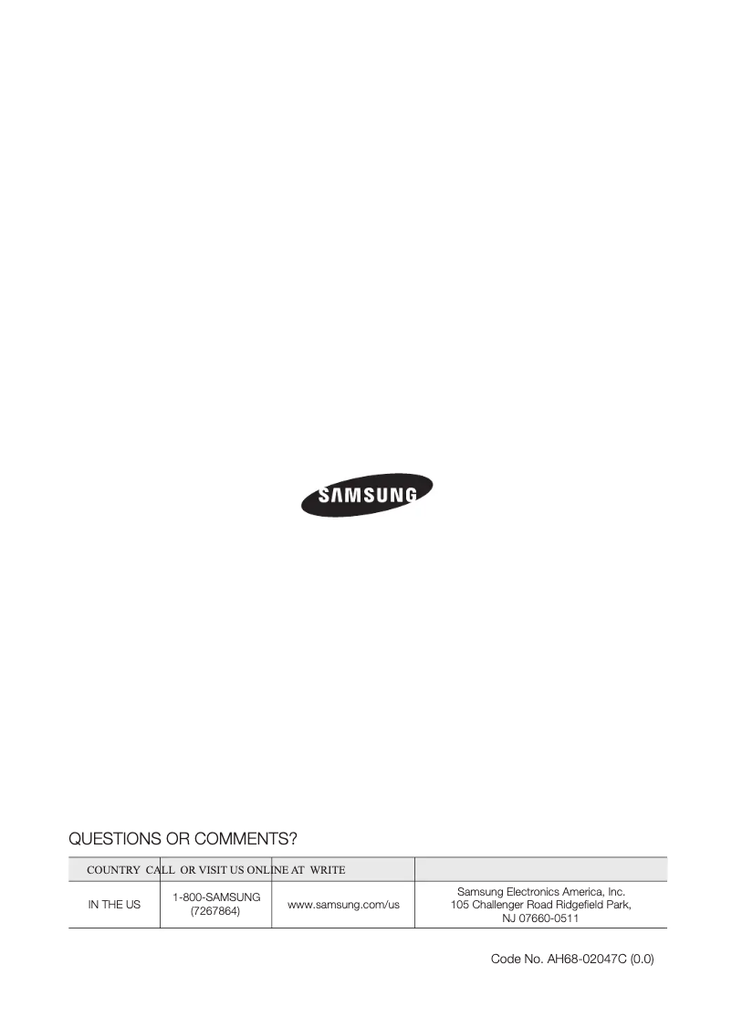 Page 1 de la notice Manuel utilisateur Samsung HTZ410T