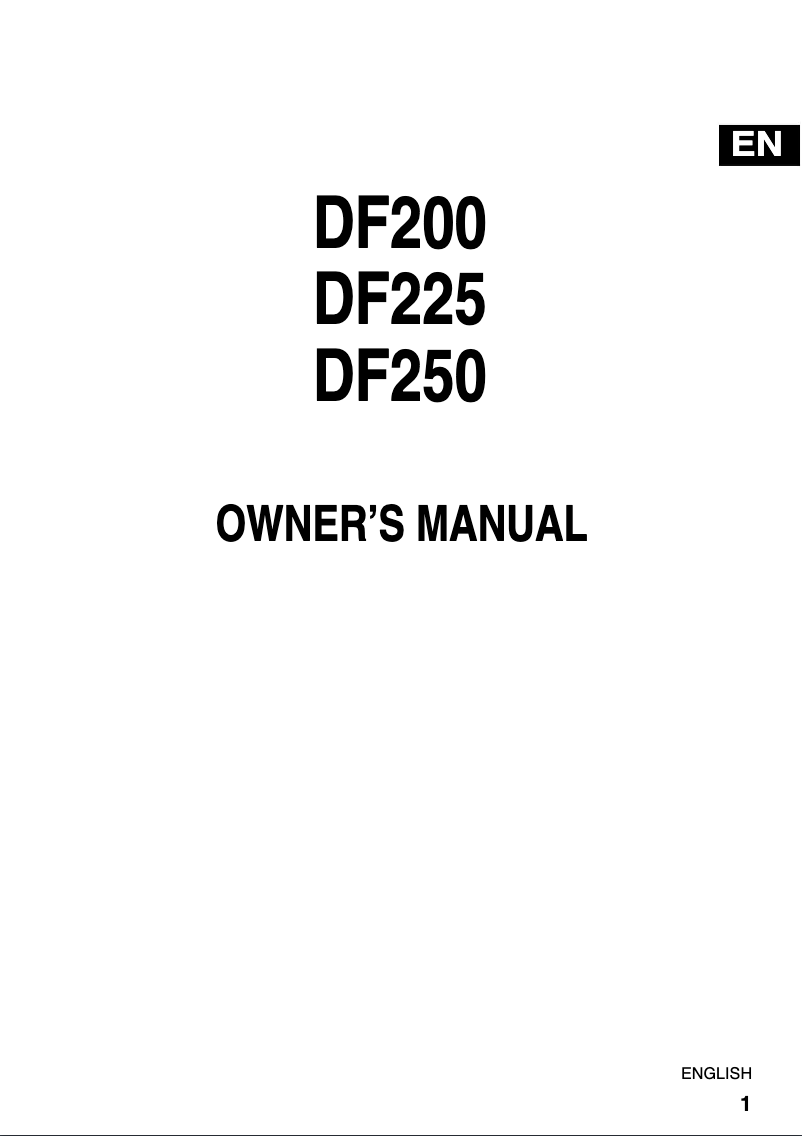 Page 1 de la notice Manuel utilisateur Suzuki DF225