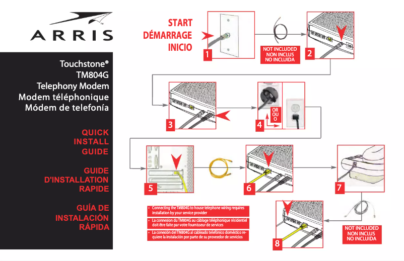 Page n°1 - Guide de démarrage rapide Arris Touchstone TM804