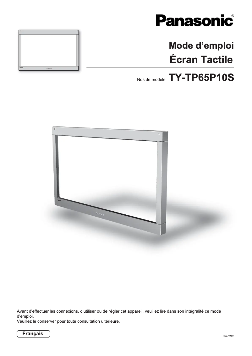 Page 1 de la notice Manuel utilisateur Panasonic TY-TP65P10S