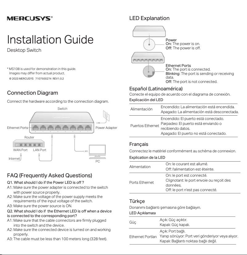 Página 1 del manual Guía de instalación Mercusys MS105G