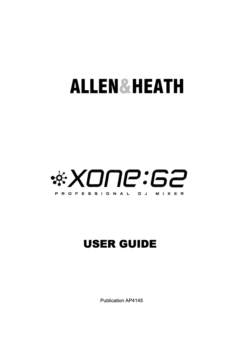 Page n°1 - Manuel utilisateur Allen & Heath XONE:62