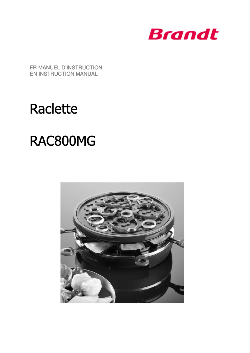 Image de la première page du manuel de l'appareil RAC800MG