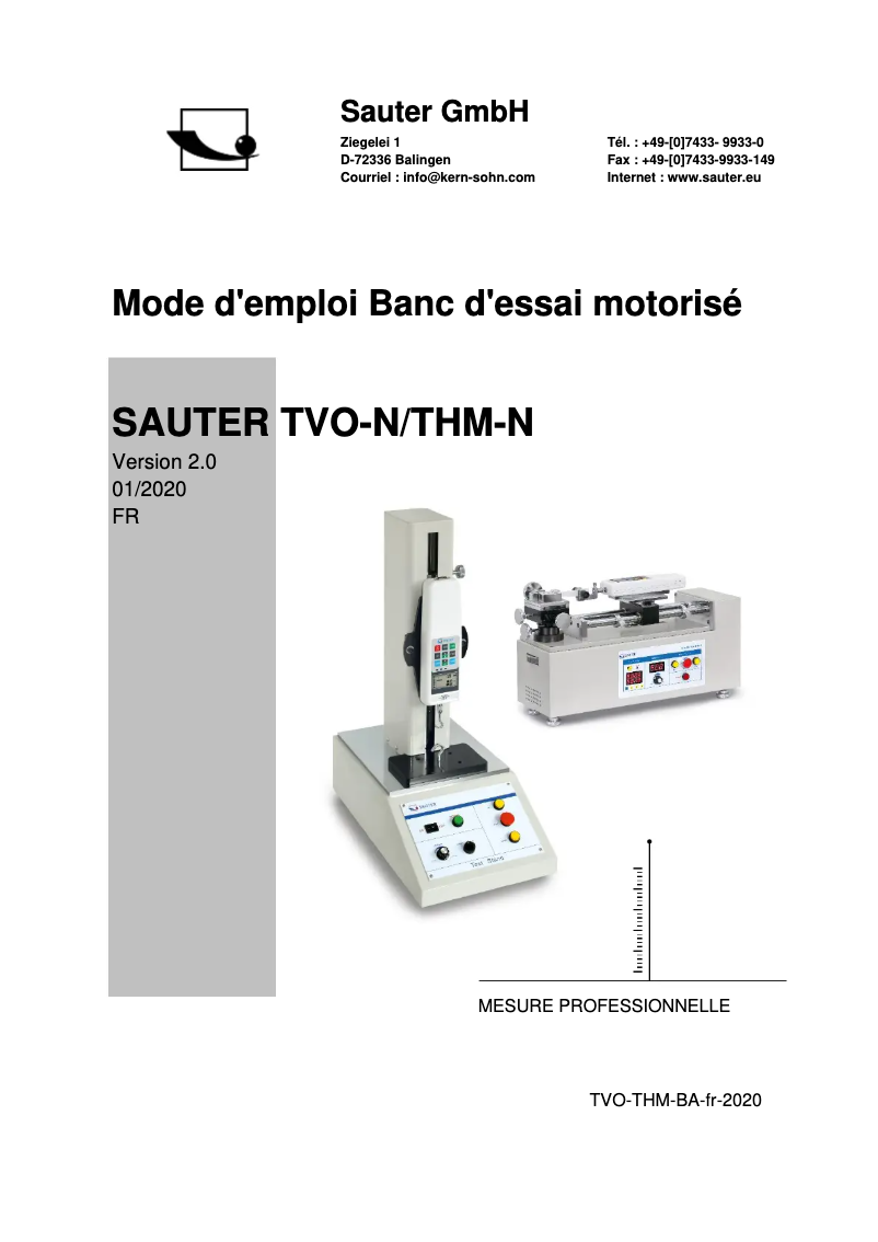 Page 1 of the manual User Manual Sauter TVO 500N300
