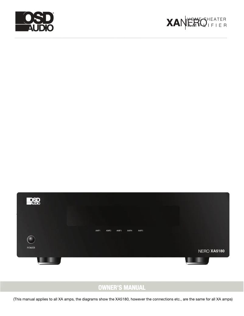 Page n°1 - Manuel utilisateur OSD Audio Nero XA7180