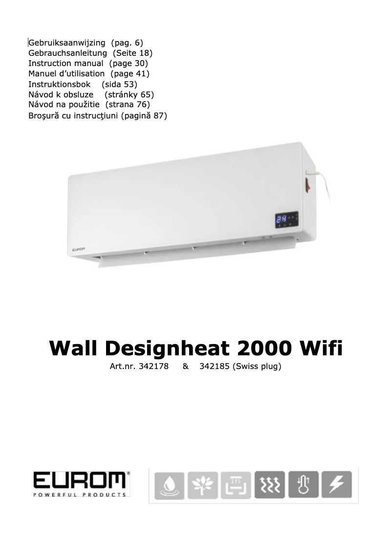 Image de la première page du manuel de l'appareil Wall Designheat 2000 WiFi