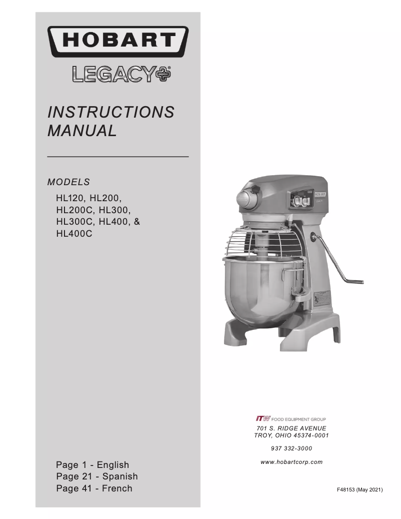 Image de la première page du manuel de l'appareil HL400