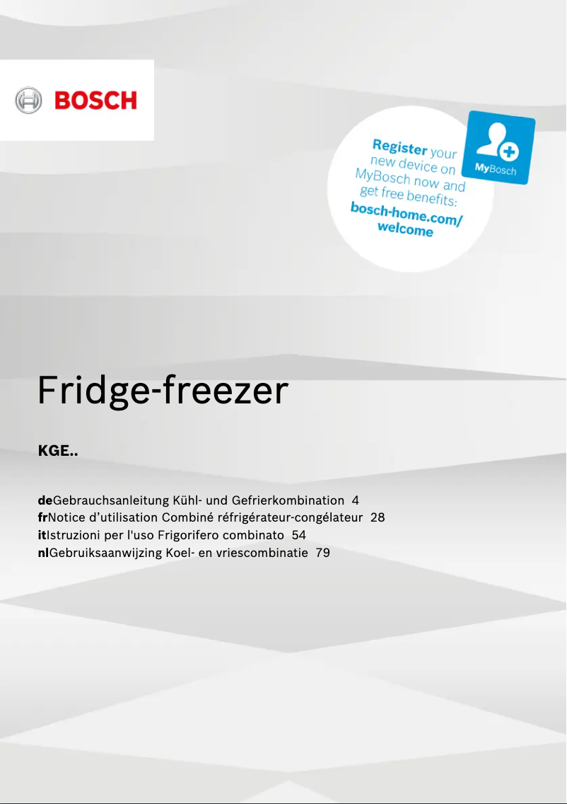 Page 1 de la notice Manuel utilisateur Bosch KGE39EI4P