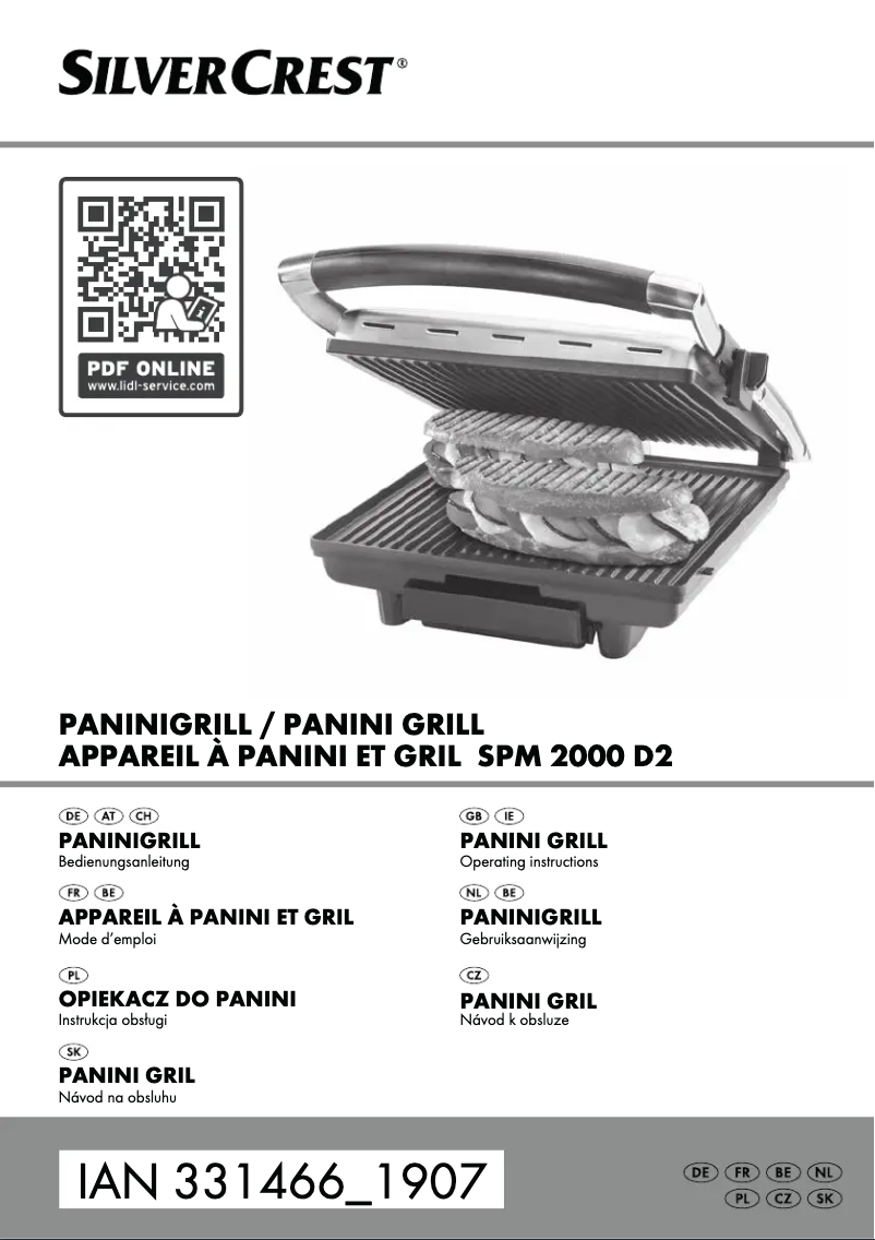 Page n°1 - Manuel utilisateur SilverCrest SPM 2000 D2