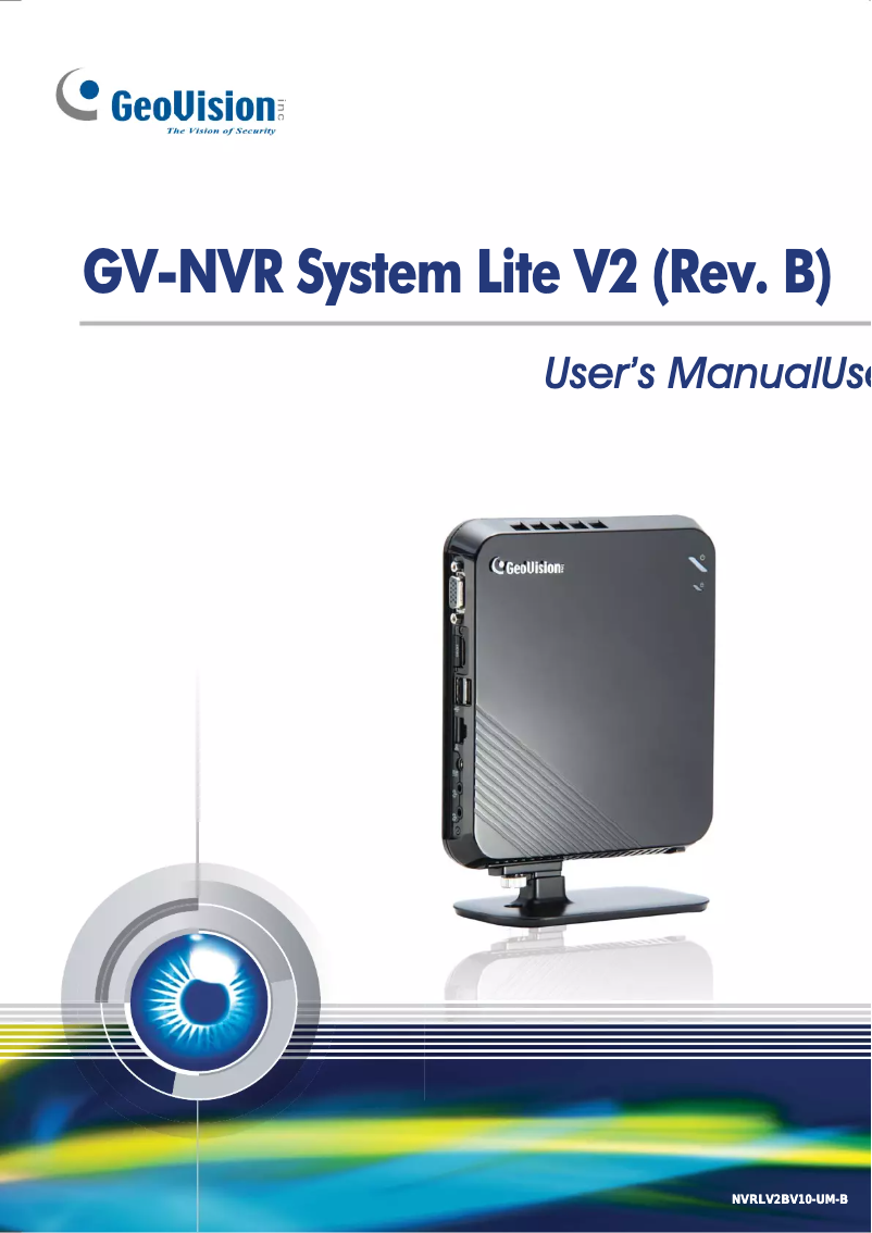 Image de la première page du manuel de l'appareil GV-NVR System Lite V2