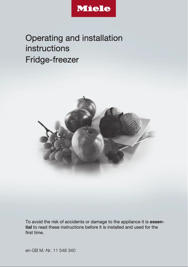 Page 1 de la notice Guide d'installation Miele KF 2802 Vi