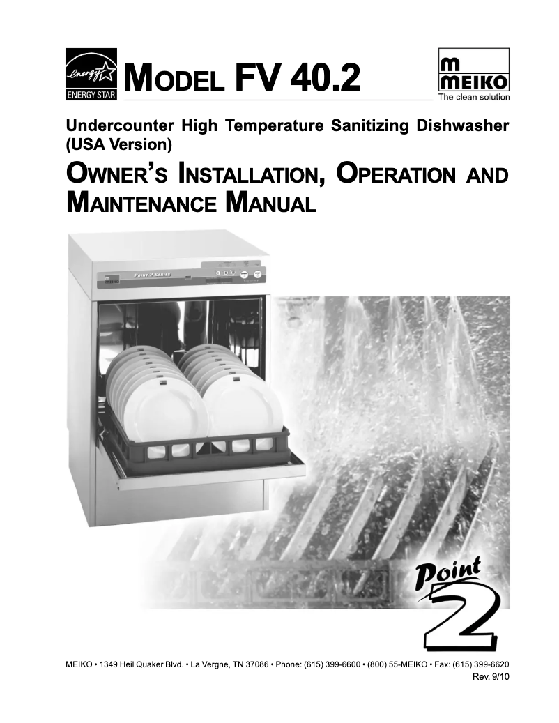 Page 1 de la notice Manuel utilisateur Meiko FV 40.2