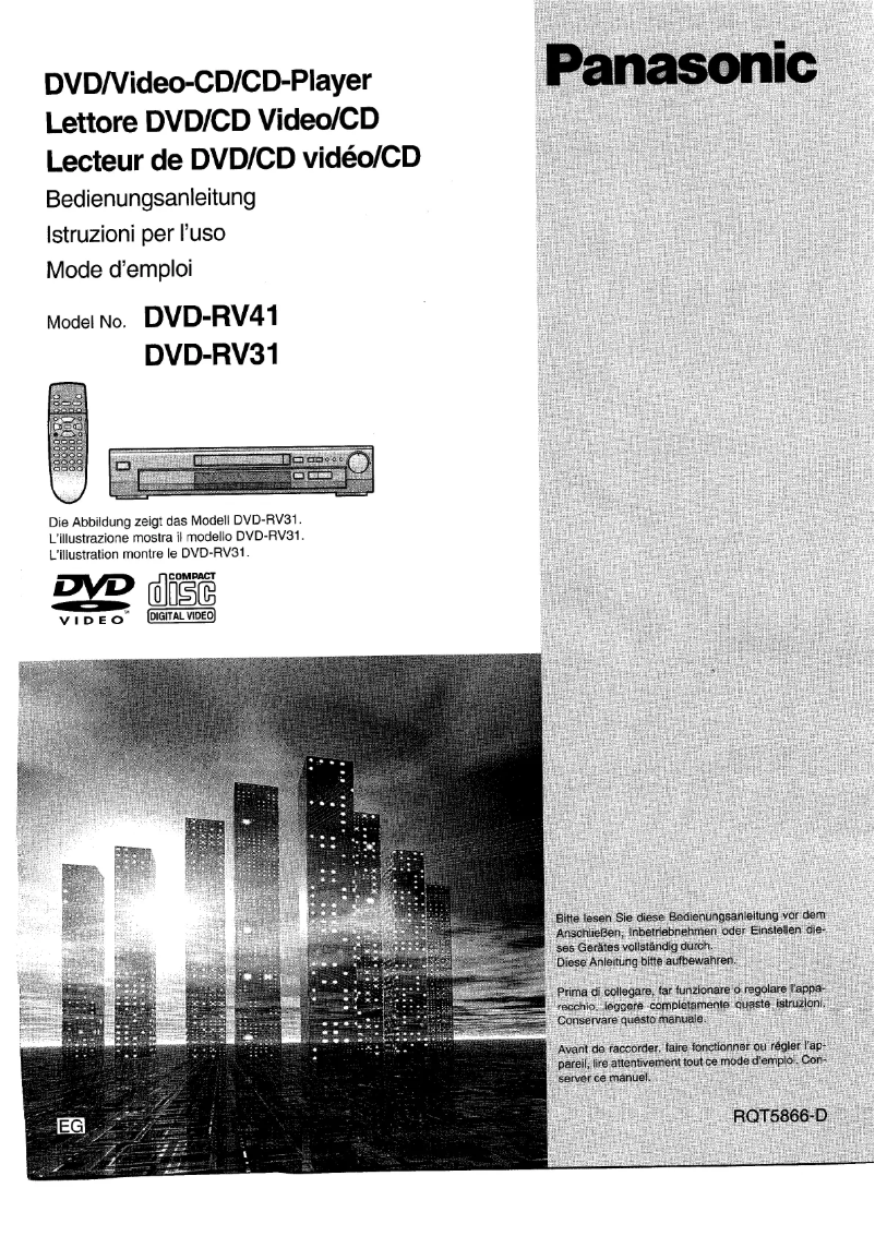 Image de la première page du manuel de l'appareil DVD-RV41