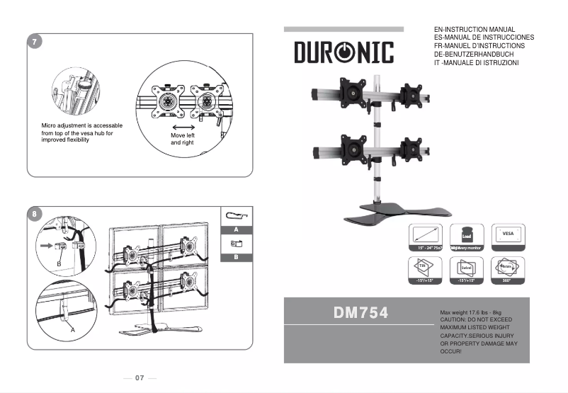 Page n°1 - Manuel utilisateur Duronic DM754