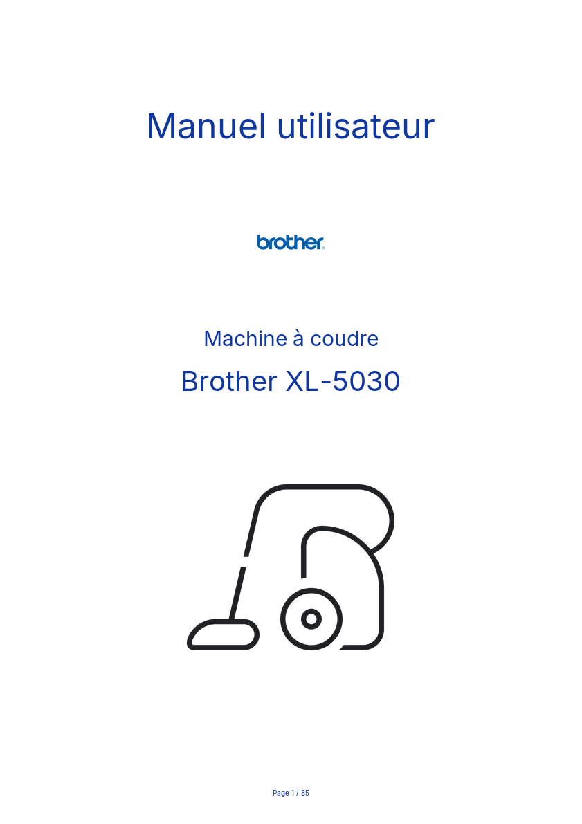 Page n°1 - Manuel utilisateur Brother XL-5030