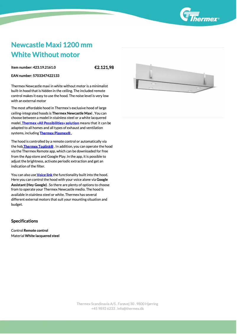 Page n°1 - Fiche technique Thermex Newcastle Maxi