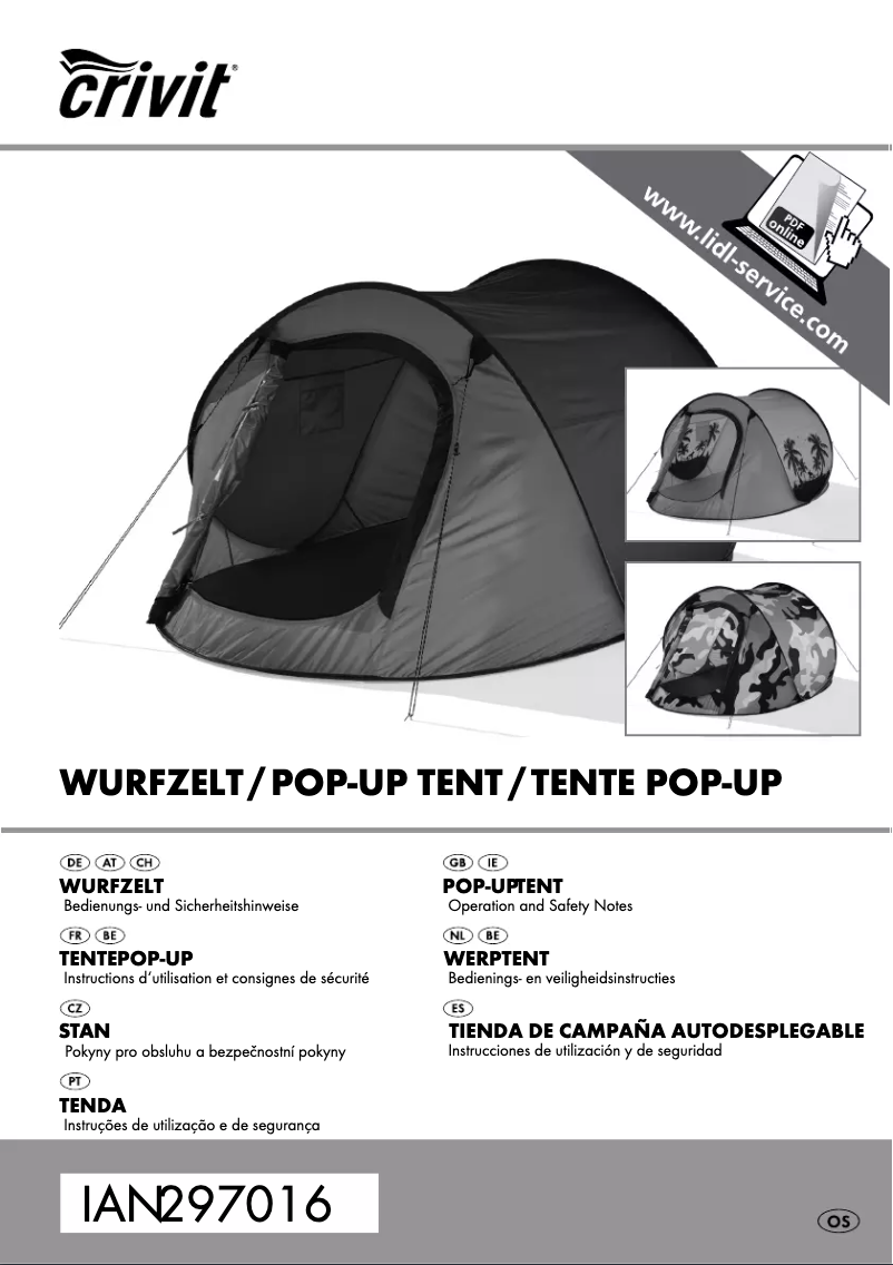 Page n°1 - Manuel utilisateur Crivit IAN 297016